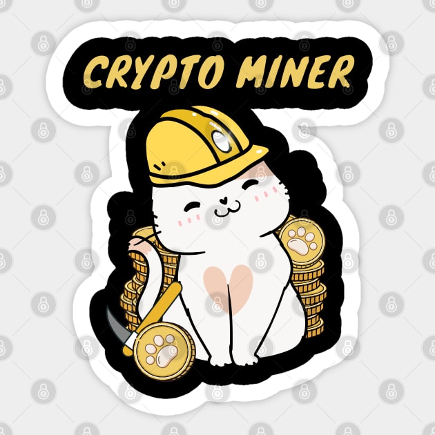 Crypto Miner Persian Cat Sticker by Pet Station